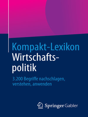 cover image of Kompakt-Lexikon Wirtschaftspolitik